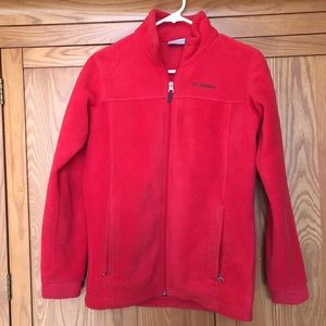 Kids red fleece Columbia jacket size large